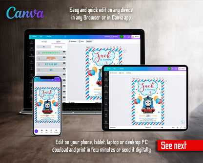 Thomas Train & Friends customizable invitation template | Share or Print | AR762