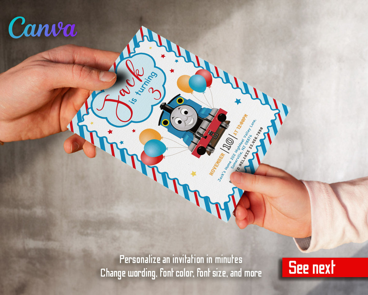Thomas Train & Friends customizable invitation template | Share or Print | AR762