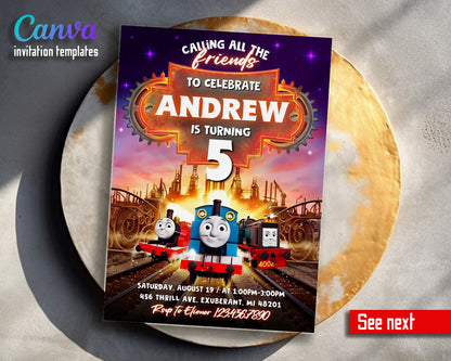 Thomas Train & Friends customizable invitation template | Share or Print | BM836