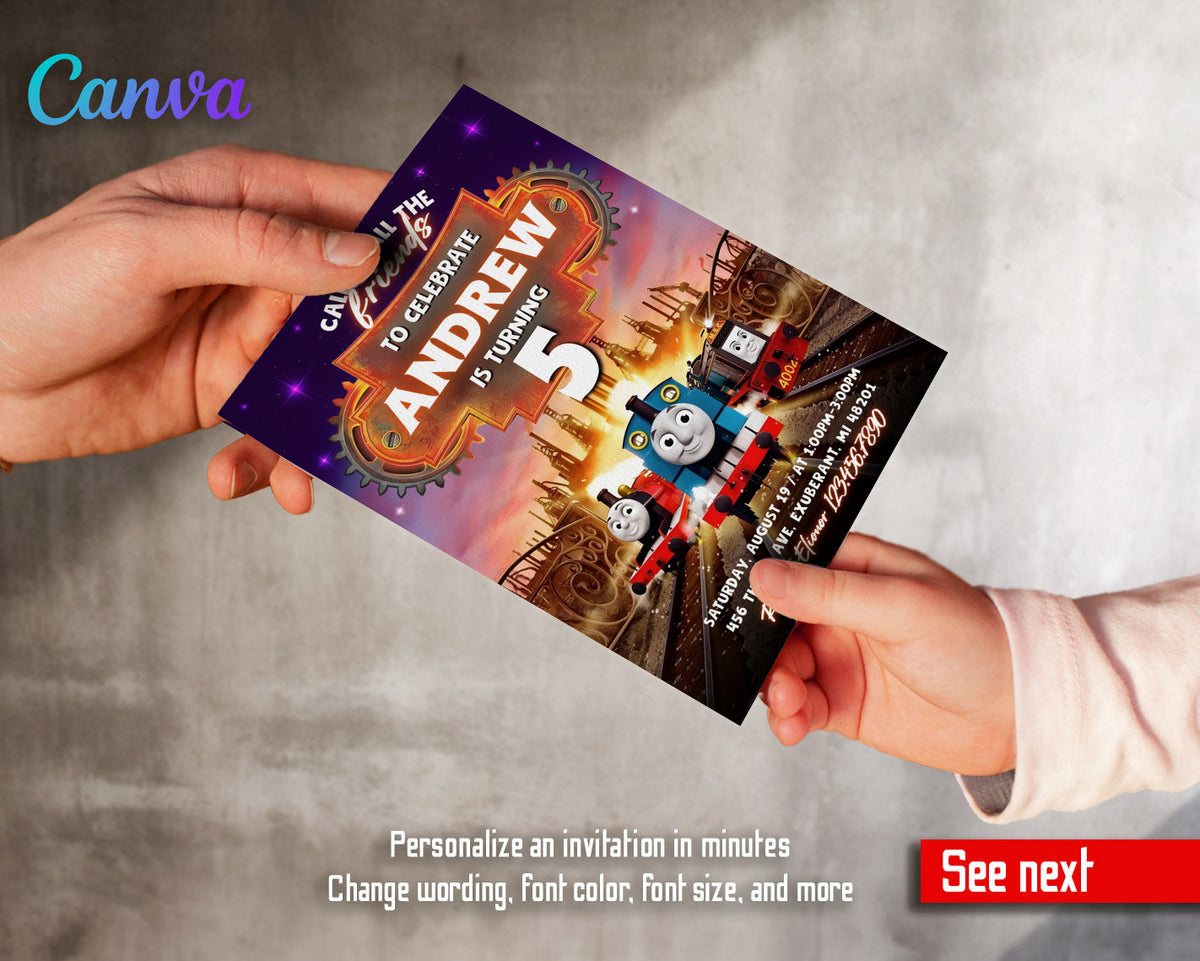 Thomas Train & Friends customizable invitation template | Share or Print | BM836