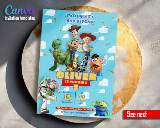 Toy Story Woody Buzz Lightyear customizable invitation template | Share or Print | EG260