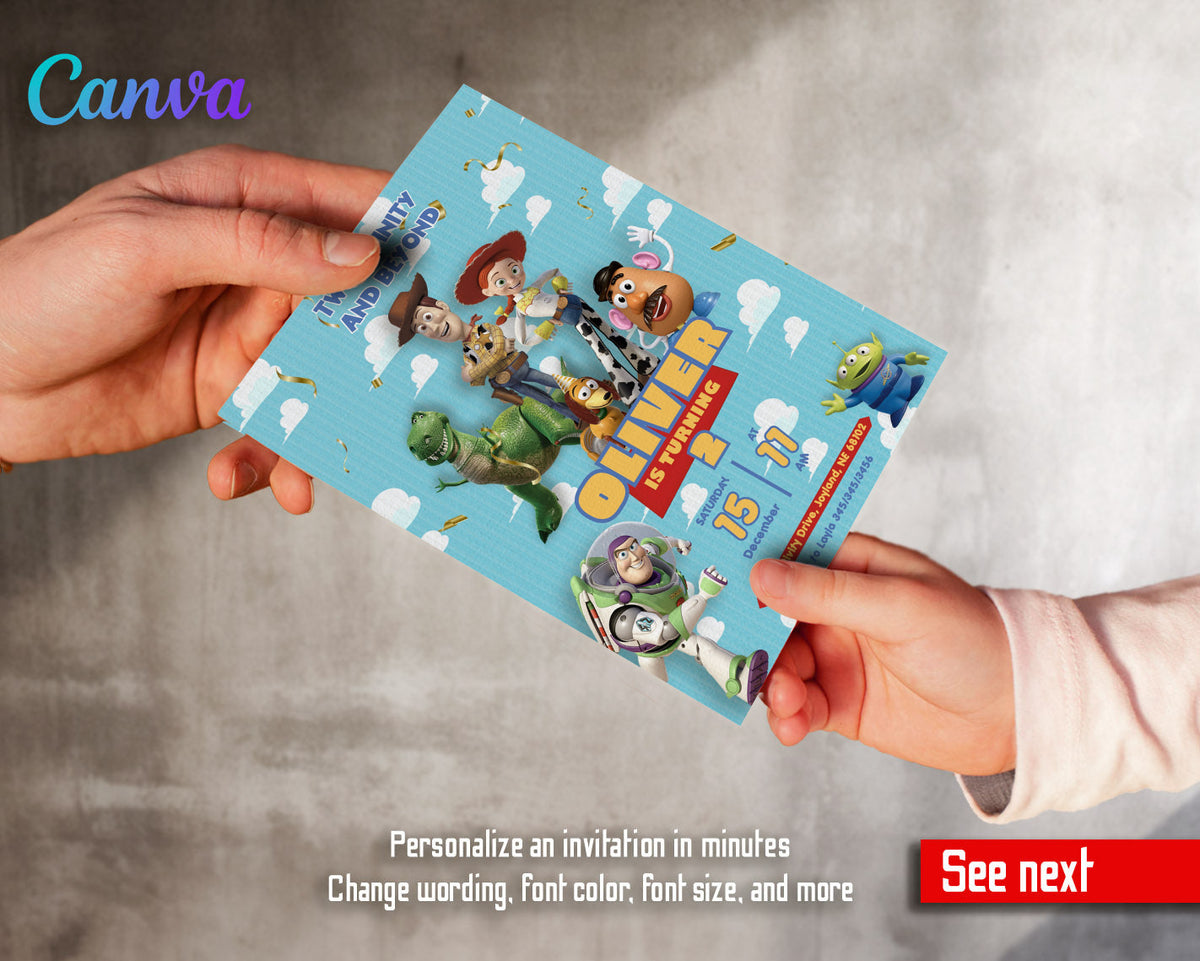 Toy Story Woody Buzz Lightyear customizable invitation template | Share or Print | EG260