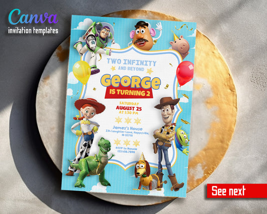 Toy Story Woody Buzz Lightyear customizable invitation template | Share or Print | SP672