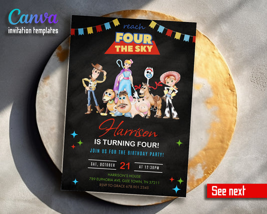 Toy Story Woody Buzz Lightyear customizable invitation template | Share or Print | MX367