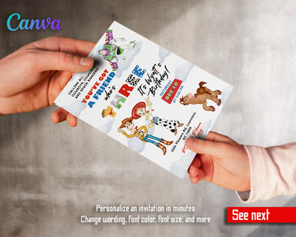 Toy Story Woody Buzz Lightyear customizable invitation template | Share or Print | QV260