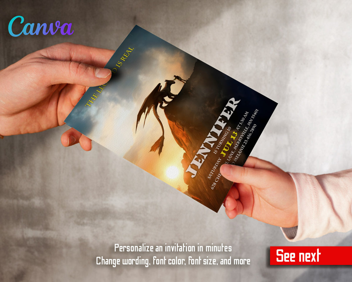 How to Train Your Dragon Night fury Toothless customizable invitation template | Share or Print | UT688