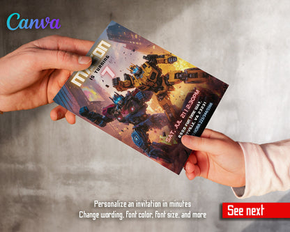 Transformers Rescue Bots customizable invitation template | Share or Print | boy | XS479