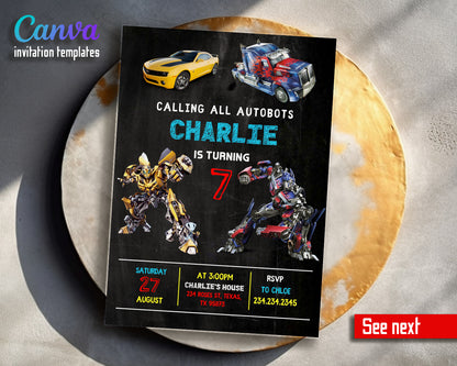 Transformers Rescue Bots customizable invitation template | Share or Print | boy | EY378