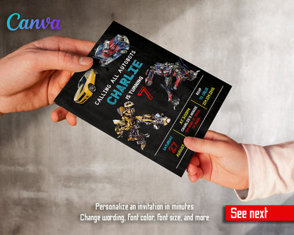 Transformers Rescue Bots customizable invitation template | Share or Print | boy | EY378