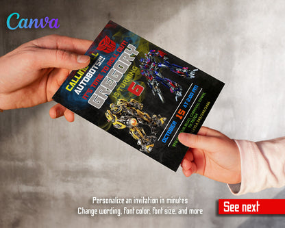 Transformers Rescue Bots customizable invitation template | Share or Print | boy | CH755