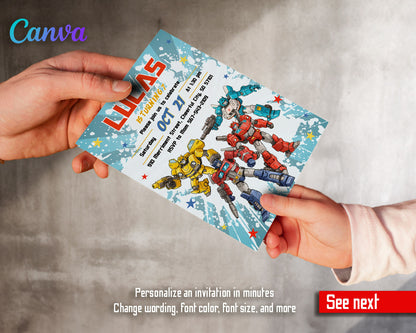Transformers Rescue Bots customizable invitation template | Share or Print | boy | HF258