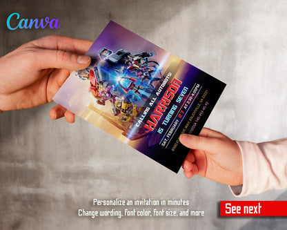 Transformers One Rescue Bots customizable invitation template | Share or Print | boy | NB970