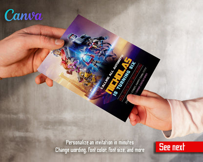 Transformers One Rescue Bots customizable invitation template | Share or Print | boy | PG595