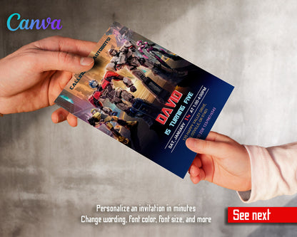 Transformers One Rescue Bots customizable invitation template | Share or Print | boy | MZ860