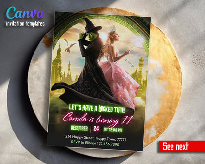 Wicked Musical Movie customizable invitation template | Share or Print | UZ446