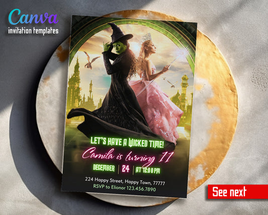 Wicked Musical Movie customizable invitation template | Share or Print | UZ446