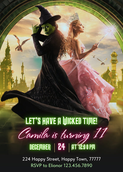 Wicked Musical Movie customizable invitation template | Share or Print | UZ446