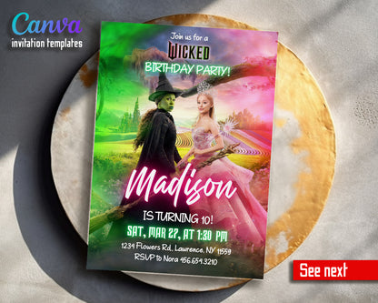 Wicked Musical Movie customizable invitation template | Share or Print | SI126