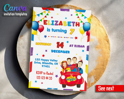 Wiggles One Finger One Thumb customizable invitation template | Share or Print | YT108