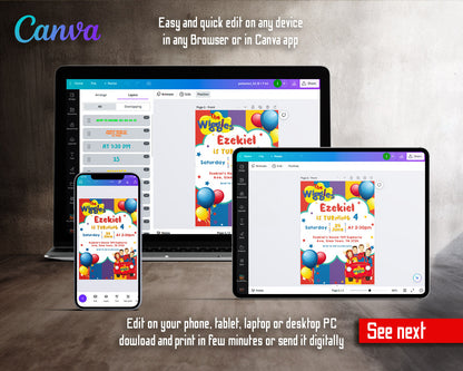 Wiggles One Finger One Thumb customizable invitation template | Share or Print | IE189