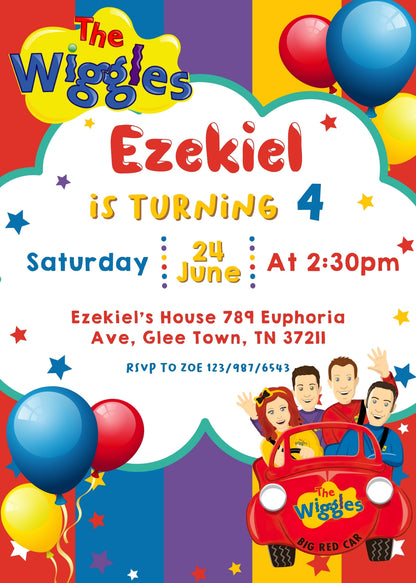 Wiggles One Finger One Thumb customizable invitation template | Share or Print | IE189