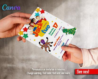 Wiggles One Finger One Thumb customizable invitation template | Share or Print | QC089