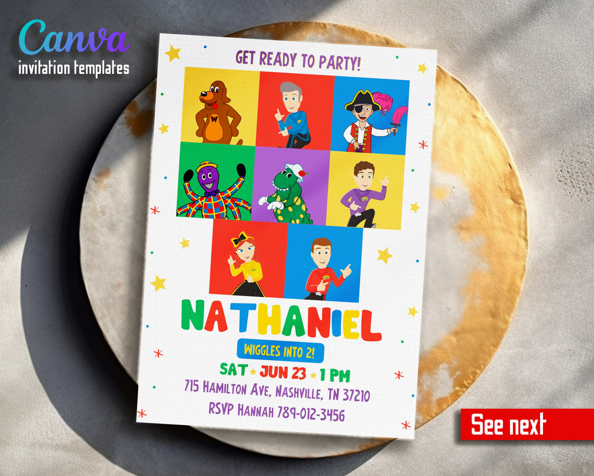 Wiggles One Finger One Thumb customizable invitation template | Share or Print | ZO687