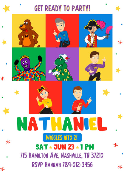 Wiggles One Finger One Thumb customizable invitation template | Share or Print | ZO687