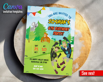 Wild Kratts Creature Hero customizable invitation template | Share or Print | WP287