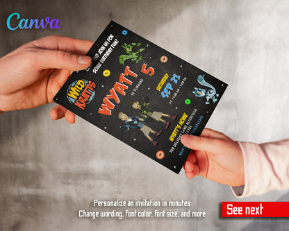 Wild Kratts Creature Hero customizable invitation template | Share or Print | FZ677