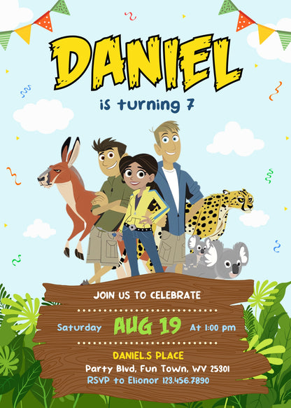 Wild Kratts Creature Hero customizable invitation template | Share or Print | GI069