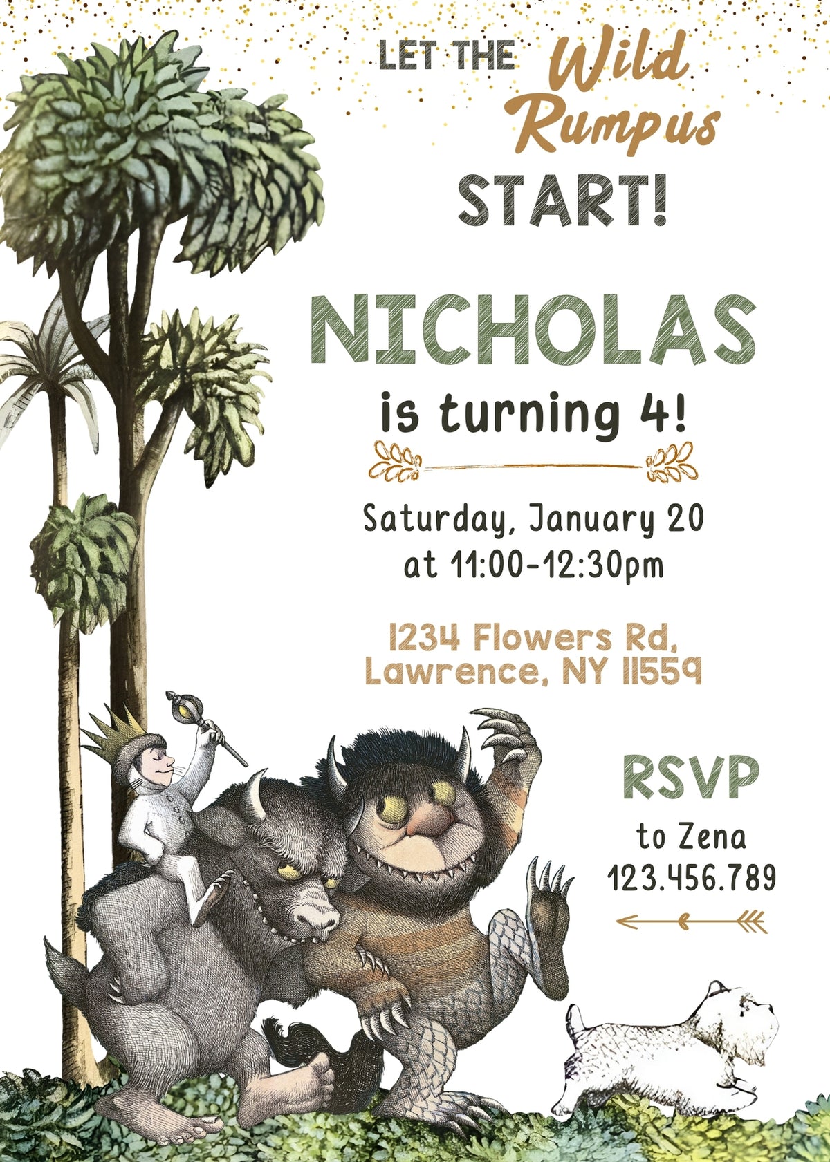 Where The Wild Things Are Maurice Sendak customizable invitation template | Share or Print | HR688