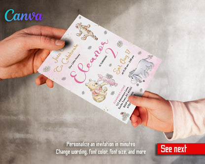 Winnie the Pooh customizable invitation template | Share or Print | AX188