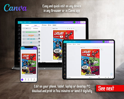 Avengers Marvel Superhero customizable invitation template | Share or Print | boy | MZ209