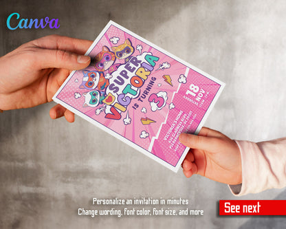 SuperKitties customizable invitation template | Share or Print |  | JL303