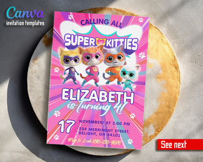 SuperKitties customizable invitation template | Share or Print |  | AN078