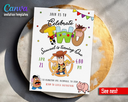 Toy Story Woody Buzz Lightyear customizable invitation template | Share or Print |  | OT832
