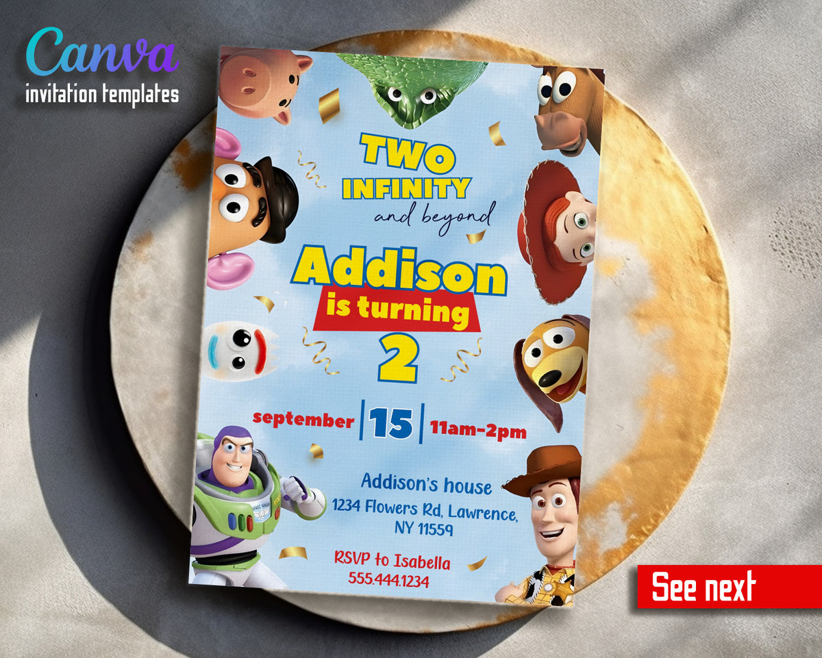 Toy Story Woody Buzz Lightyear customizable invitation template | Share or Print |  | II797